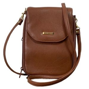 Rosetti Faux Leather Brown Crossbody Zippered Bag With Pockets - NWT